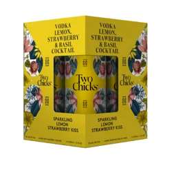 Two Chicks cocktails Sparkling Lemon Strawberry Kiss - 4pk/12 fl oz Cans