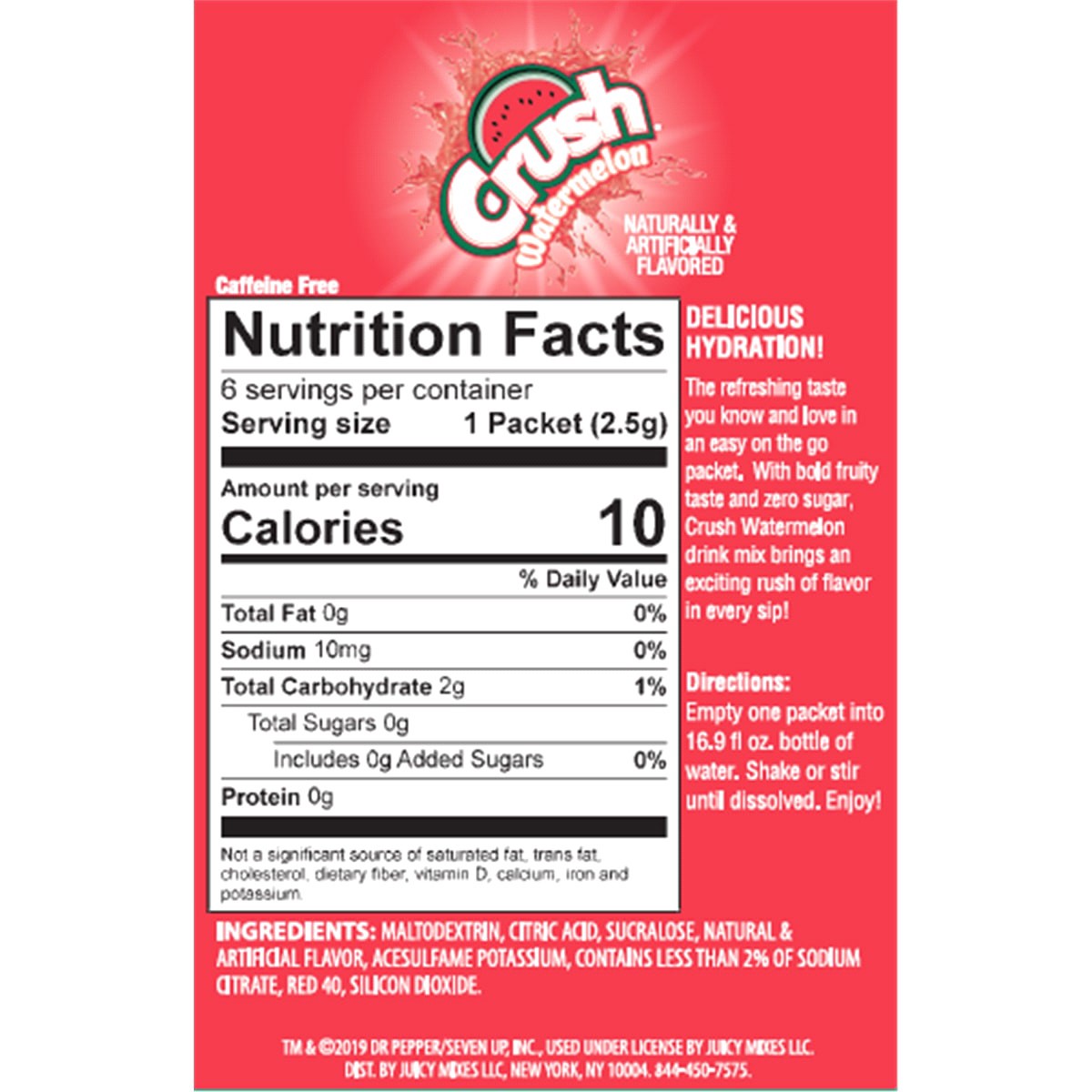 slide 2 of 2, Crush Watermelon Singles / - 6 ct; 0.53 oz, 6 ct; 0.53 oz