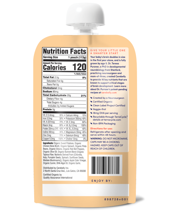 slide 8 of 13, Cerebelly Organic Sweet Potato Chicken Broth with Pinto Bean and Cumin 4oz, 4 oz