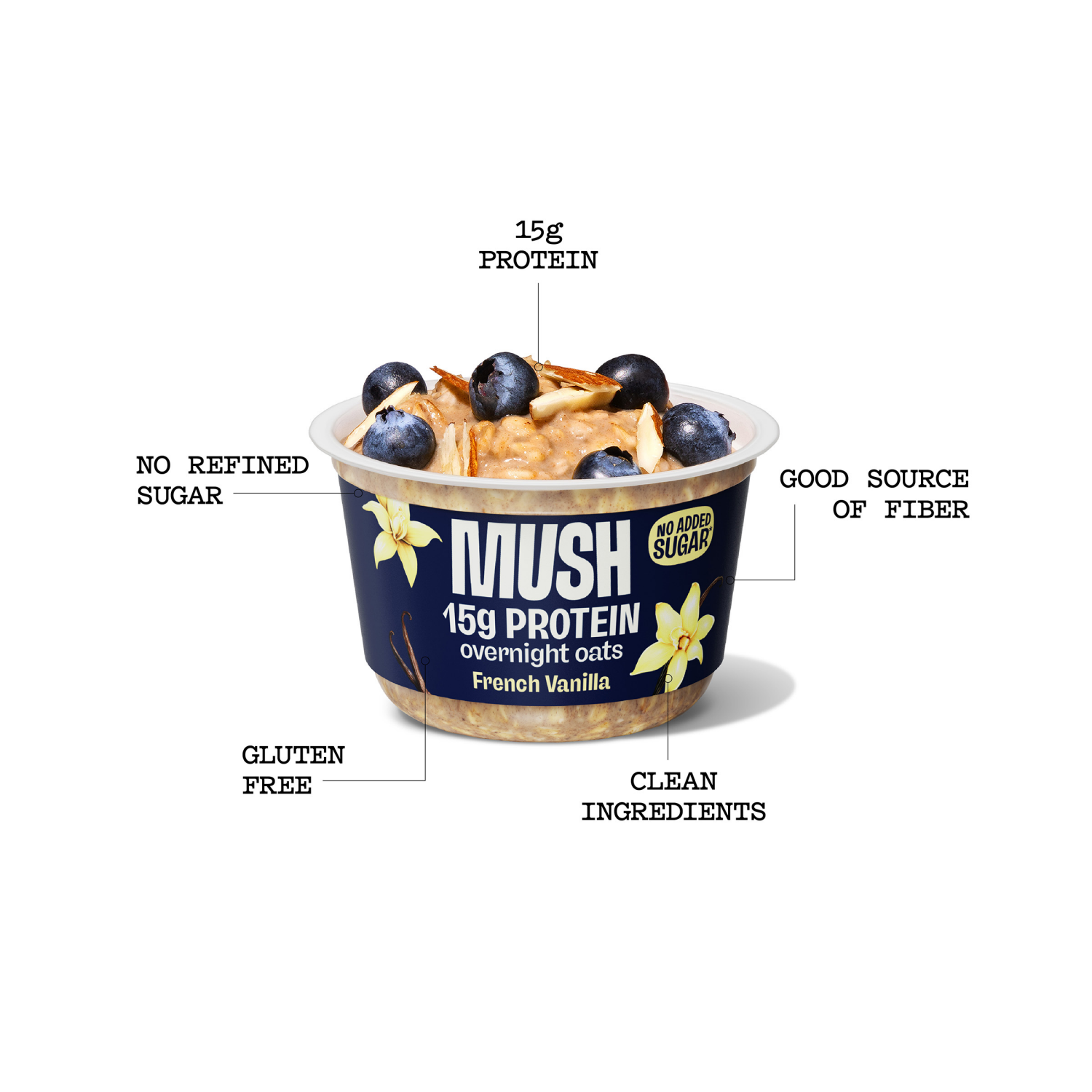 slide 3 of 6, Mush Oats Protein Vanilla, 5.5 oz, 5.5 oz