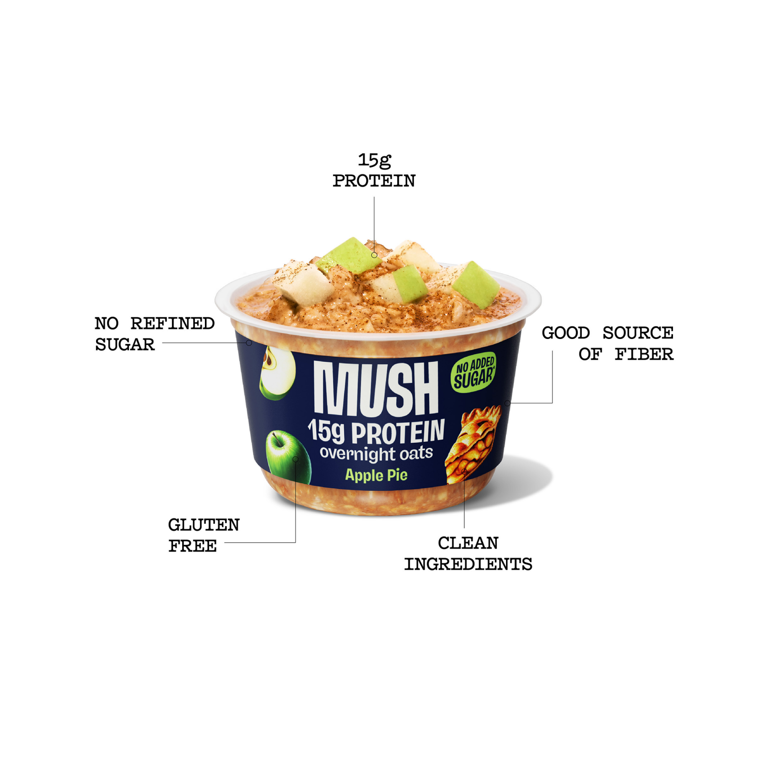 slide 3 of 6, Mush Oats Protein Apple Cinnamon, 5.5 oz, 5.5 oz