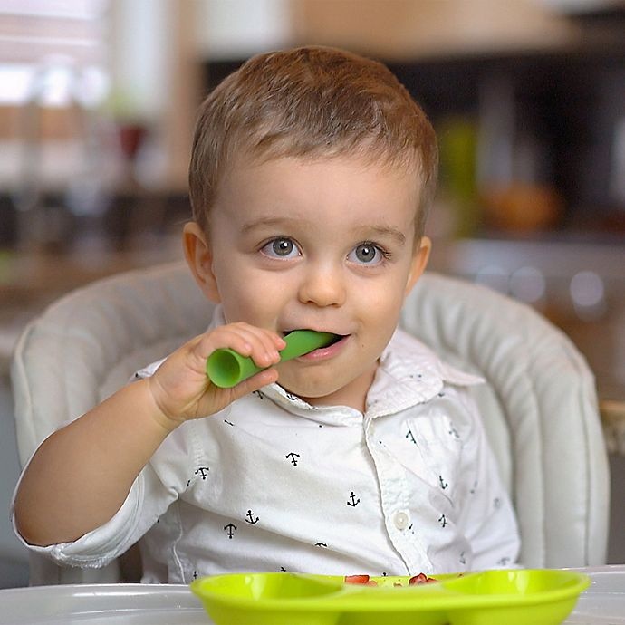 slide 5 of 5, Olababy Feeding and Training Spoon Set - Green, 2 ct