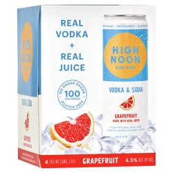 High Noon Grapefruit Vodka Hard Seltzer 355ml Can 4pk