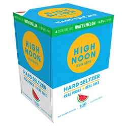 High Noon Watermelon Vodka Hard Seltzer 355ml Can 4pk