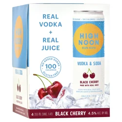 High Noon Black Cherry Vodka Hard Seltzer 355ml 4 Pack
