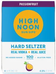 High Noon Passionfruit Vodka Hard Seltzer 355ml Can 4pk