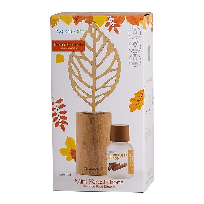 slide 2 of 2, SpaRoom Cinnamon Mini Wooden Reed Diffuser, 0.68 oz