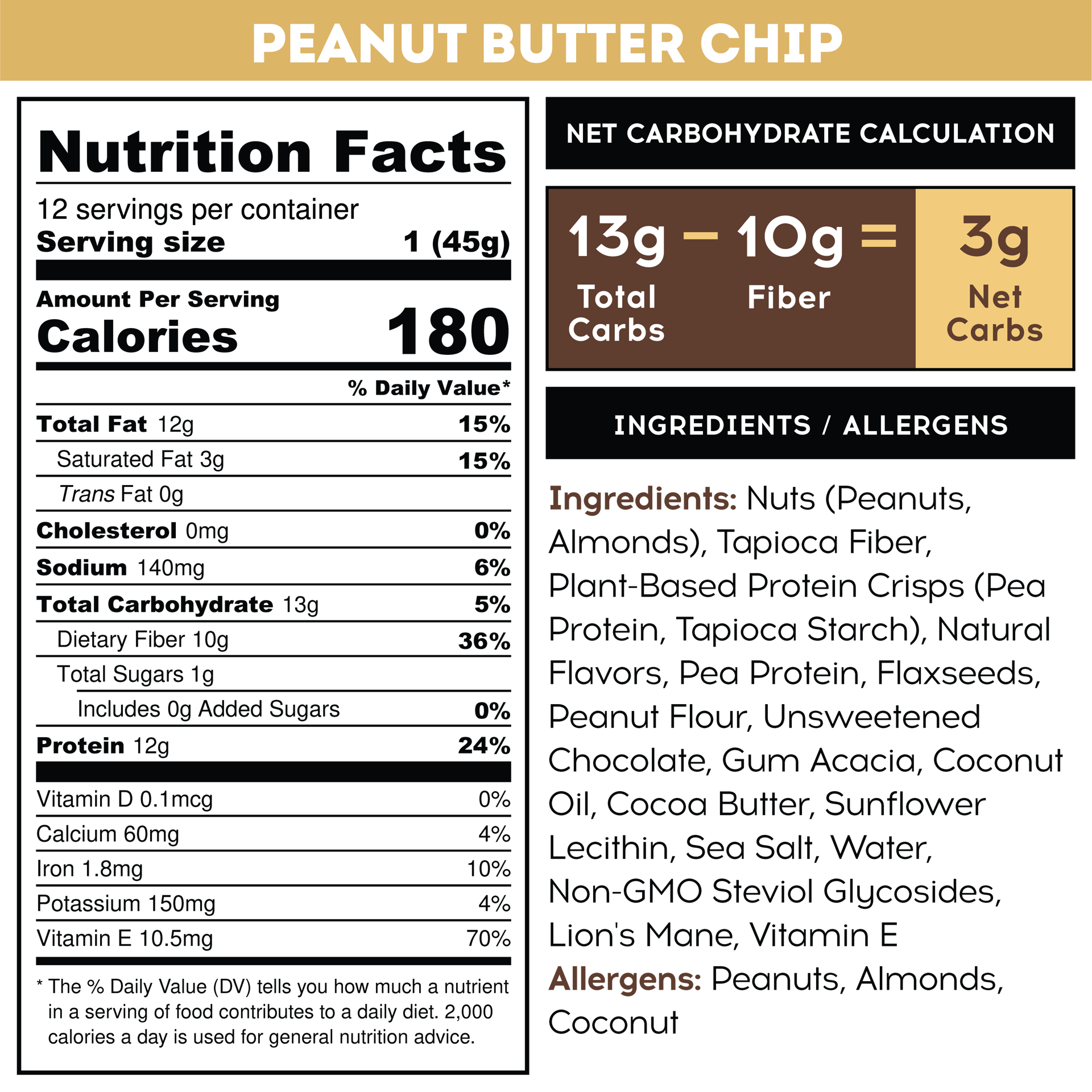 slide 3 of 5, IQBar Peanut Butter Chip Bars - 1.6 oz, 1.6 oz