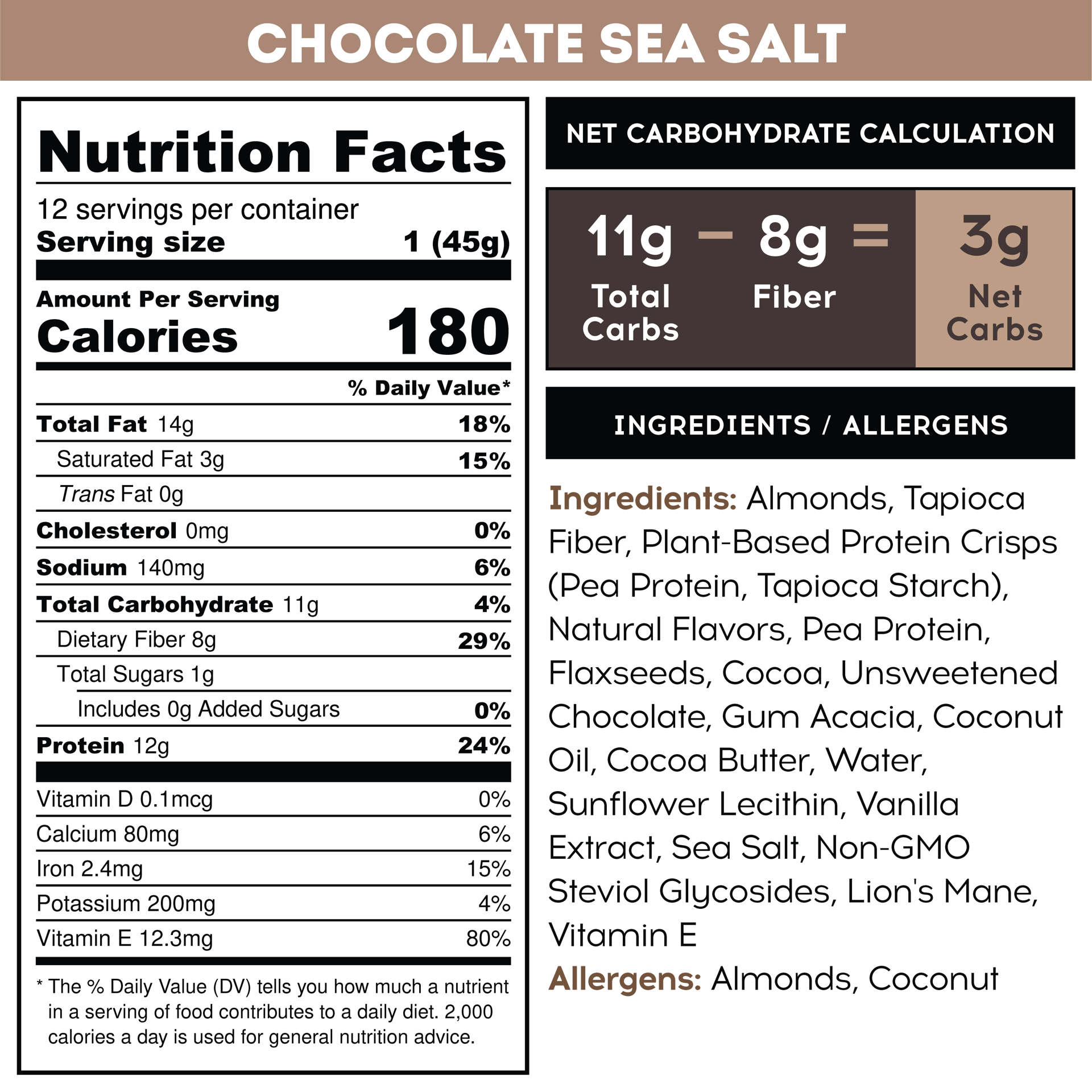 slide 2 of 5, IQBar Chocolate Sea Salt Bar 1.6 oz, 1.6 oz