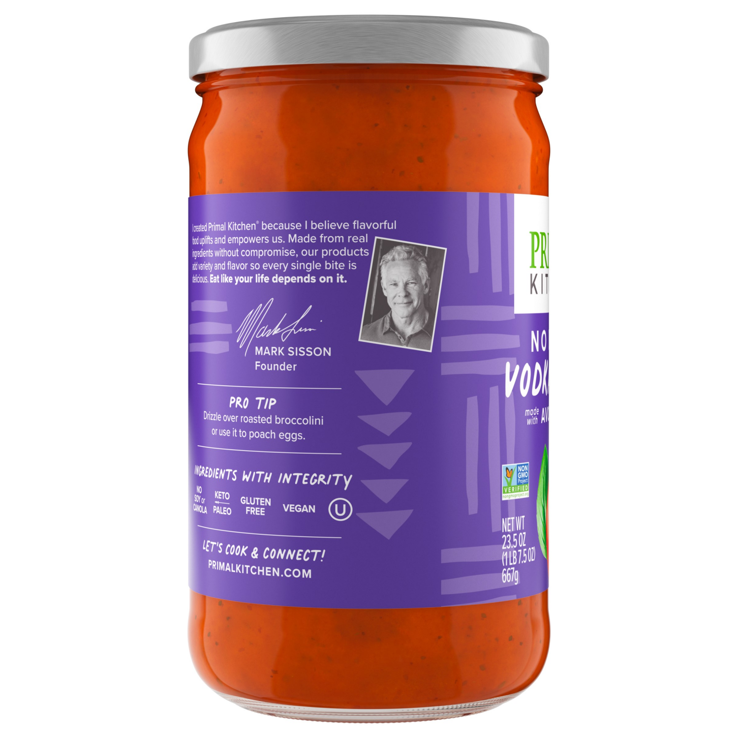 slide 3 of 5, Primal Kitchen No Dairy Vodka Sauce 23.5 oz, 23.5 oz