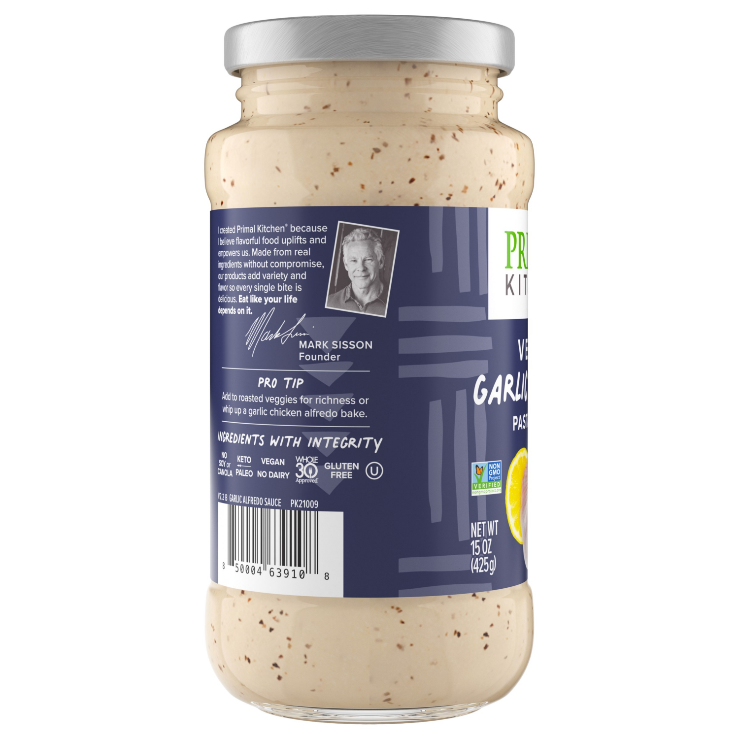 slide 3 of 5, Primal Kitchen No Dairy Garlic Alfredo Sauce Made With Avocado Oil, 15 oz