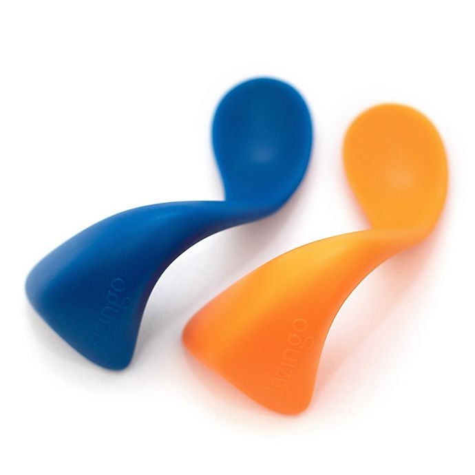 slide 2 of 5, Kizingo Toddler Spoons - Blue/Orange, 2 ct