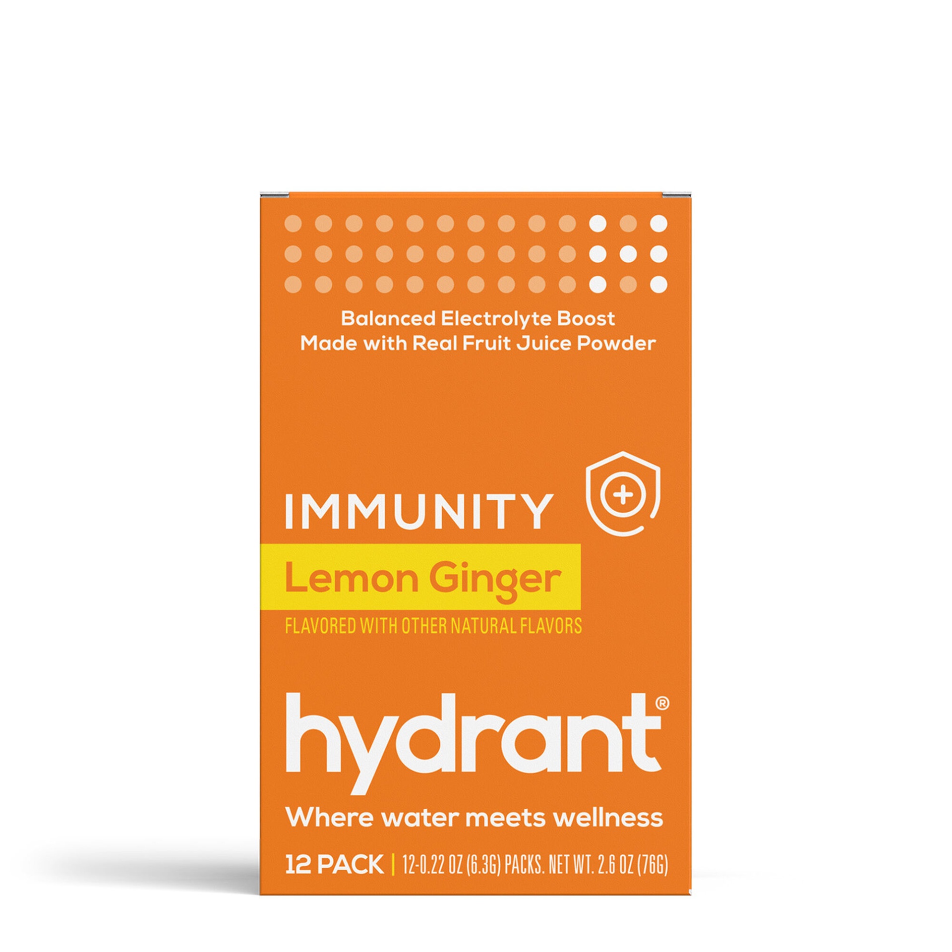 slide 1 of 1, Hydrant Immunity - Lemon Ginger, 12 ct