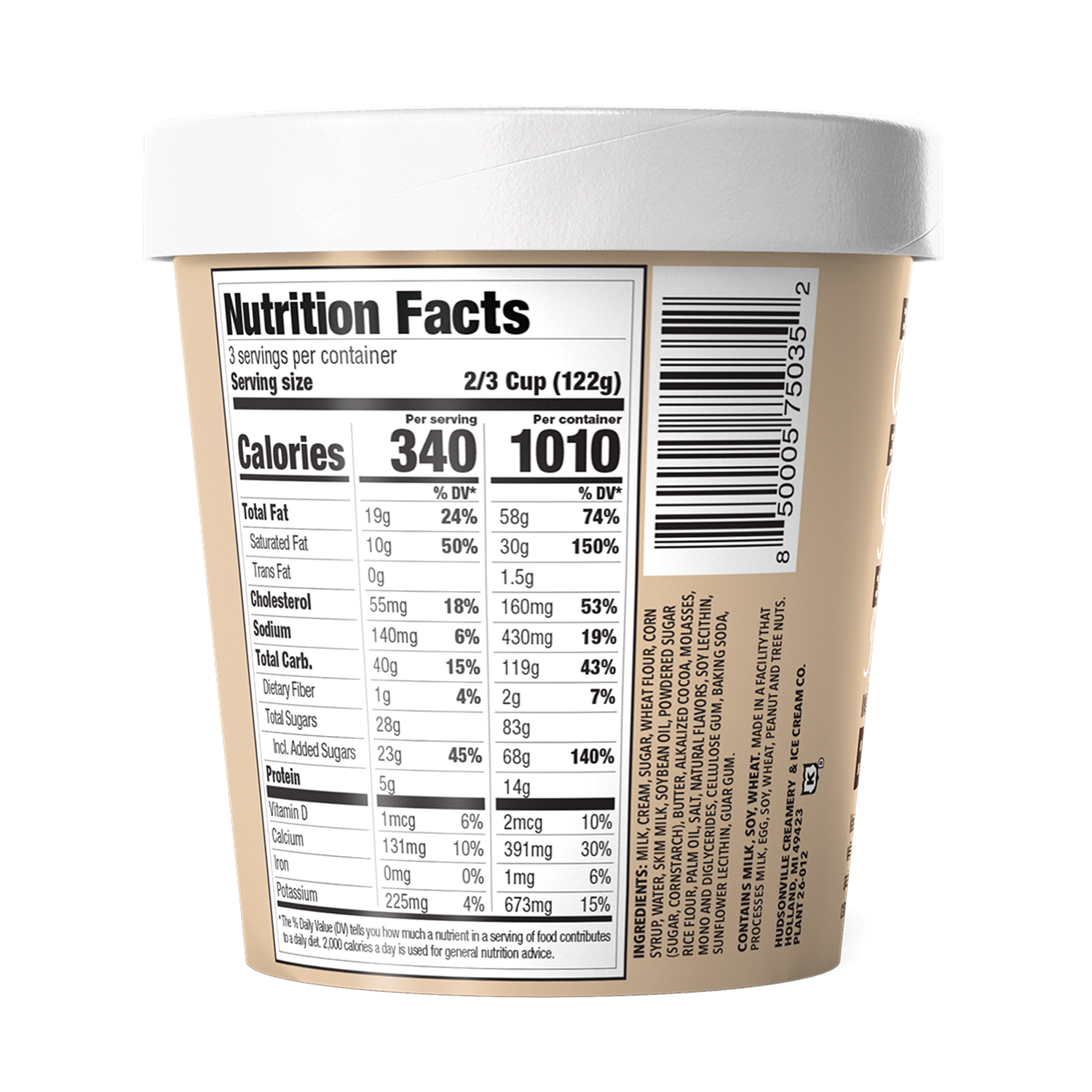 slide 2 of 3, Hudsonville Extra Indulgent Cookie Overloaded Ice Cream 1 pt, 1 pint