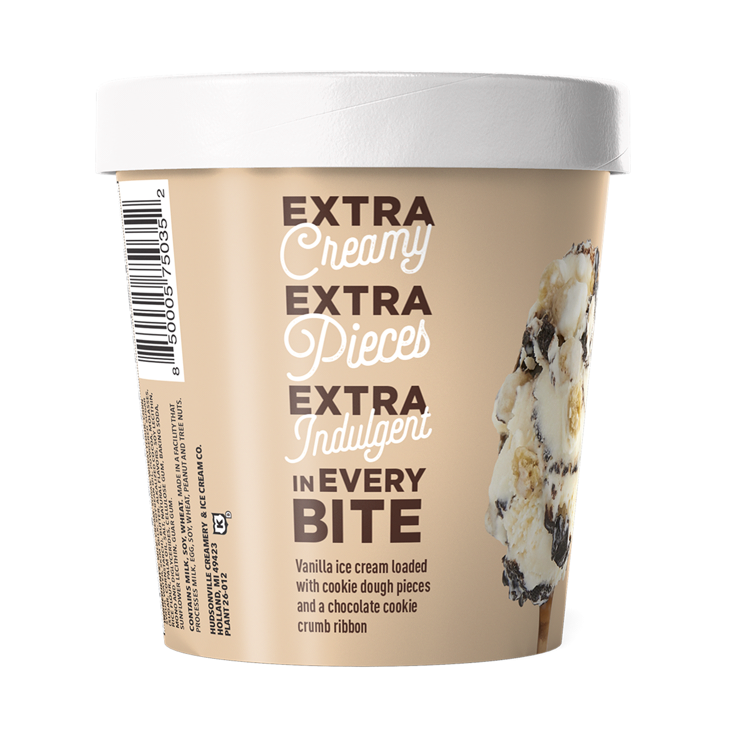 slide 3 of 3, Hudsonville Extra Indulgent Cookie Overloaded Ice Cream 1 pt, 1 pint