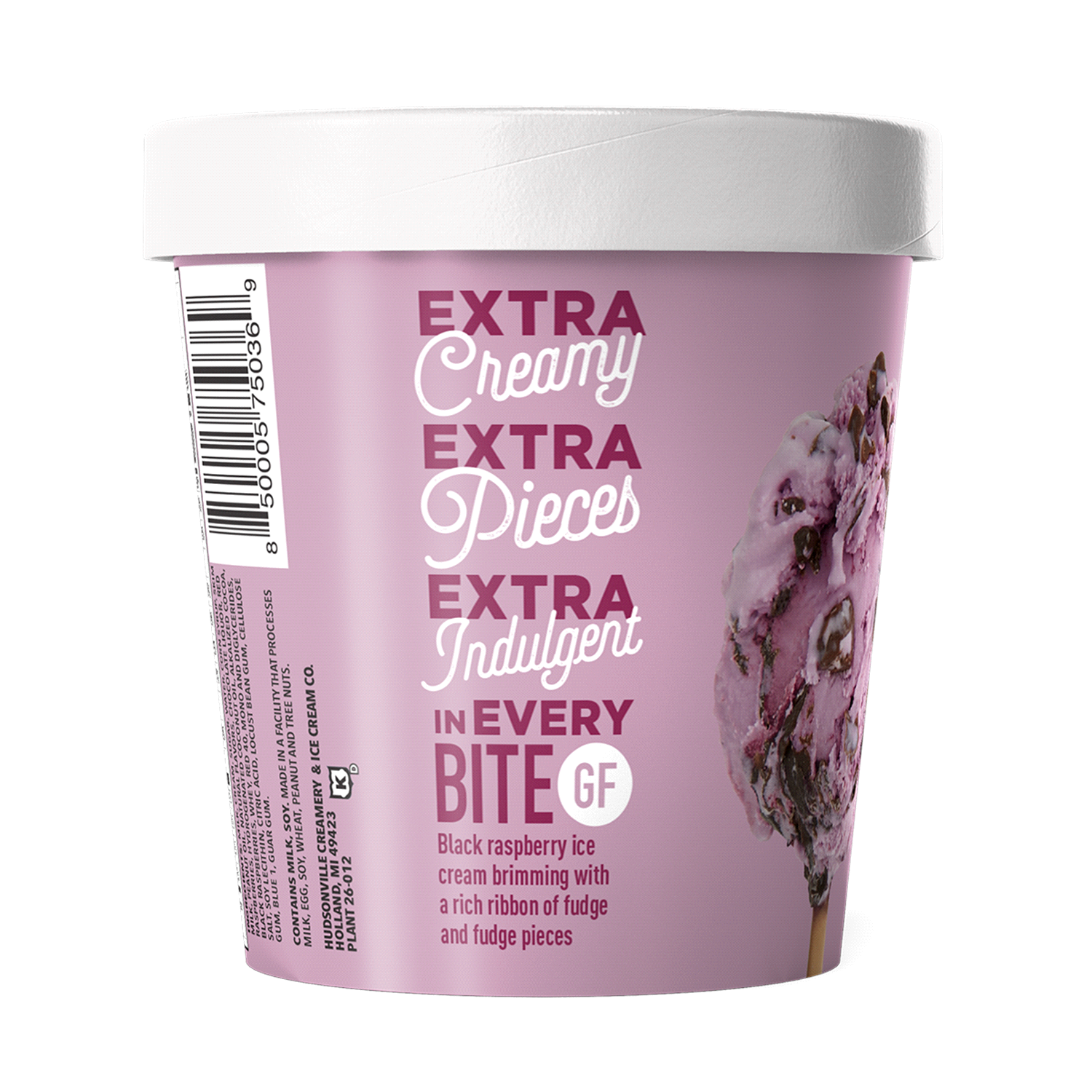 slide 3 of 3, Hudsonville Extra Indulgent Raspberry Chocolate Chunk Ice Cream 1 pt, 16 oz