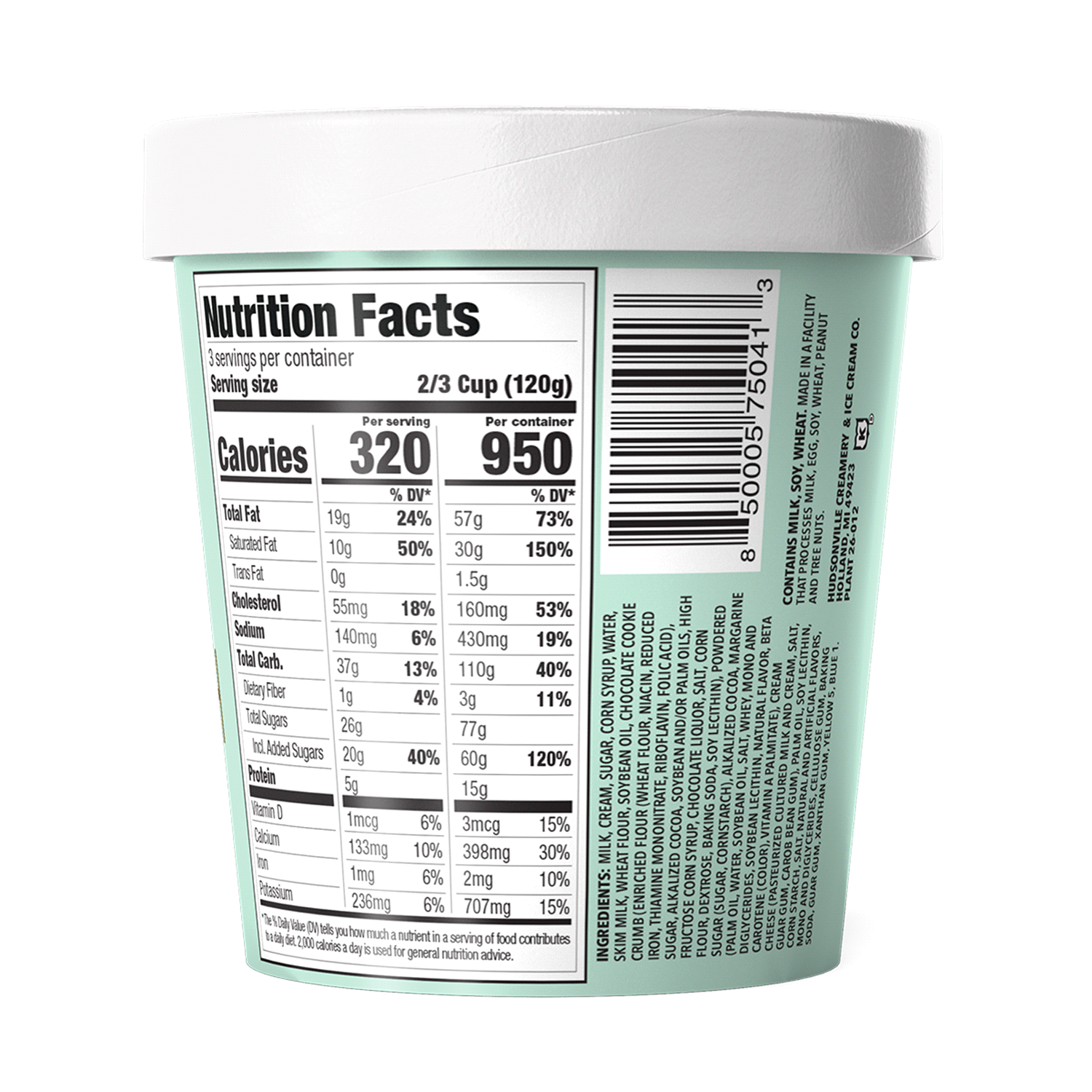 slide 2 of 3, Hudsonville Extra Indulgent Mint Cookie Dough Ice Cream 1 pt, 1 pint