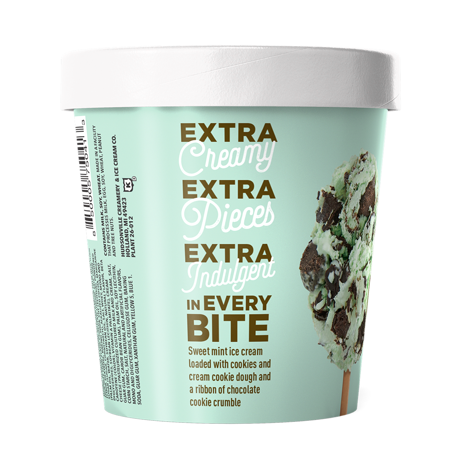 slide 3 of 3, Hudsonville Extra Indulgent Mint Cookie Dough Ice Cream 1 pt, 1 pint