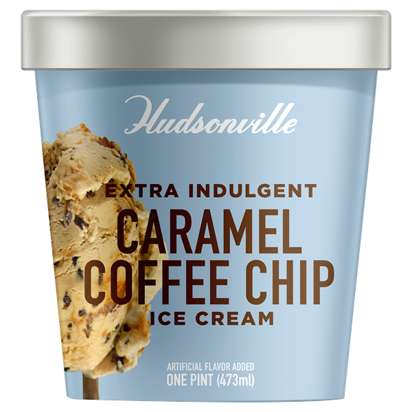 slide 1 of 1, Hudsonville Ice Cream Extra Indulgent Caramel Coffee, 16 oz