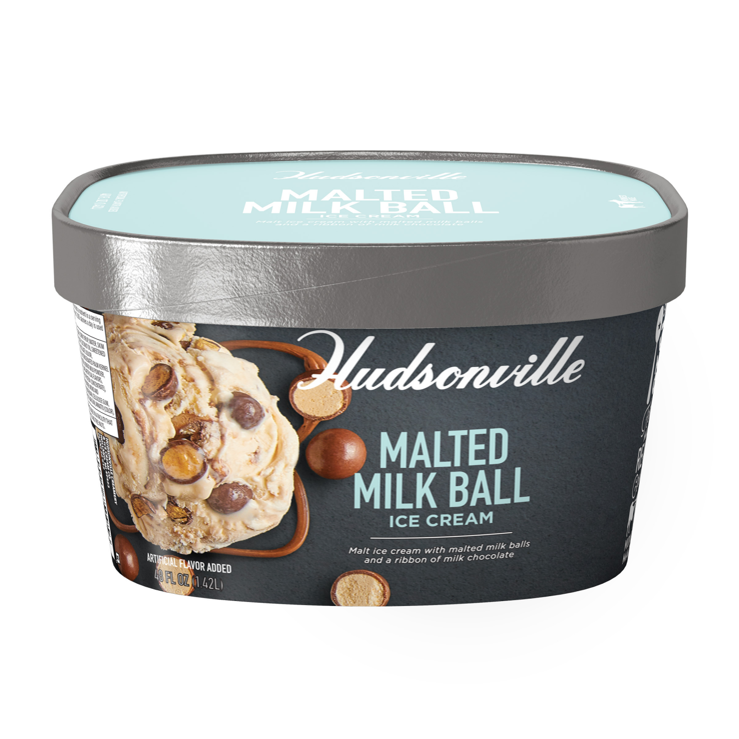slide 1 of 4, Hudsonville Malted Milk Ball Ice Cream 48 fl oz, 48 fl oz