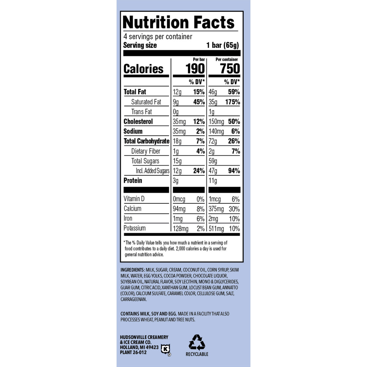slide 3 of 4, Hudsonville Vanilla Milk Chocolate Ice Cream Bars 4 ea, 12 oz