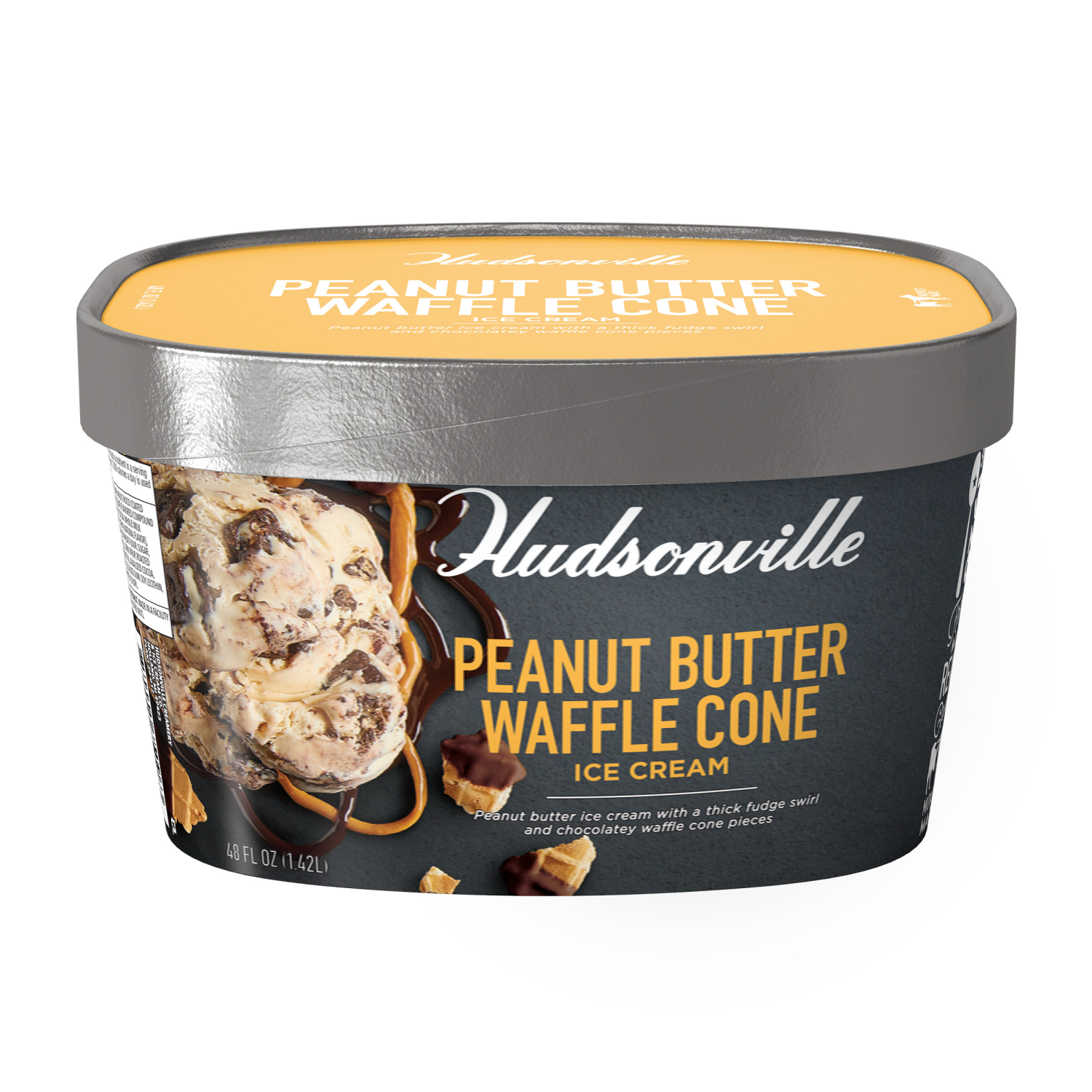 slide 1 of 4, Hudsonville Ice Cream Peanut Butter Waffle Cone, 48 fl oz
