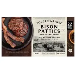 FORCE OF NATURE PATTIES BISON BACON BURGR 16 OZ