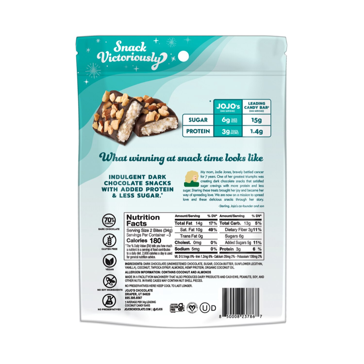 slide 2 of 3, Jojo's Dark Chocolate Coconut Filled Bites 3.6 oz, 3.6 oz