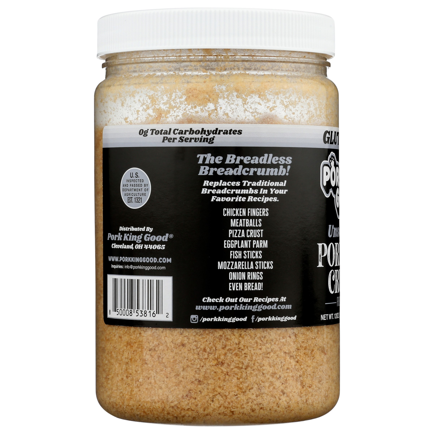slide 3 of 3, Pork King Rind Jar Unseasoned, 12 oz