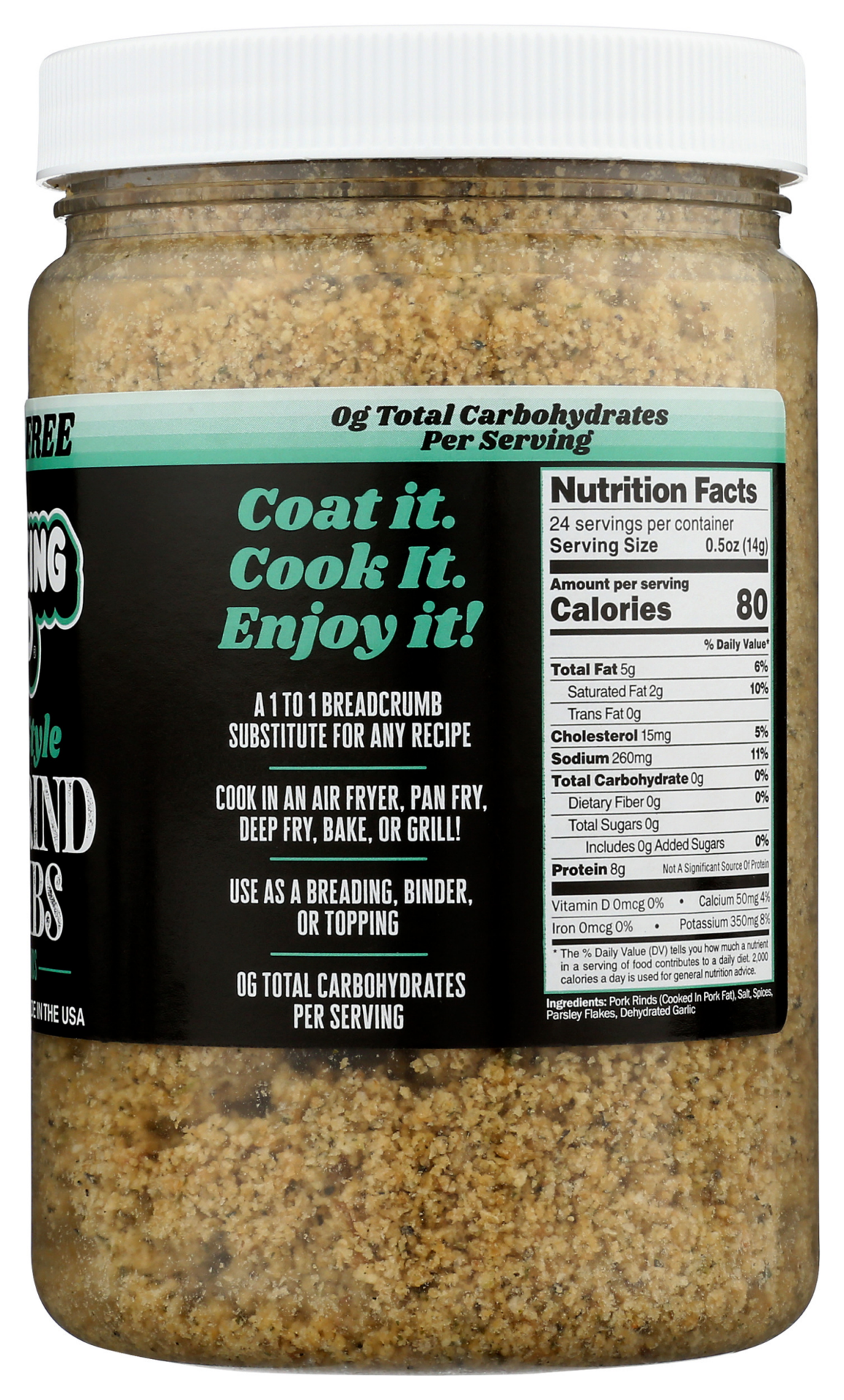 slide 2 of 2, Pork King Good, Pork Rind Crumbs, Italian Style, 12 oz