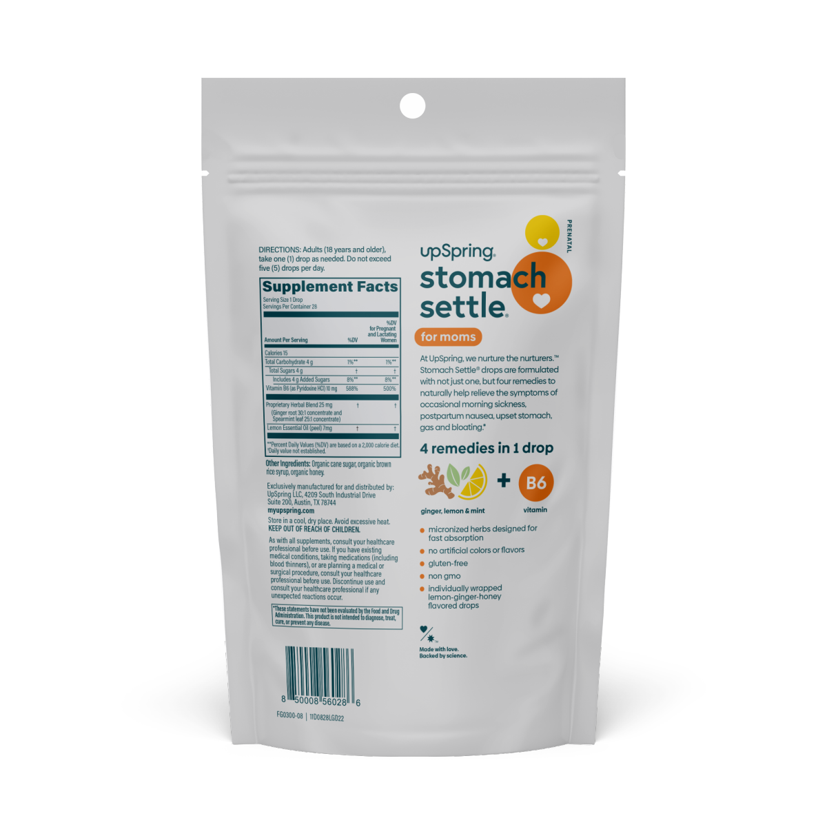 slide 2 of 2, UpSpring Stomach Settle Morning Sickness Lemon Ginger Honey Drops, 28 ct