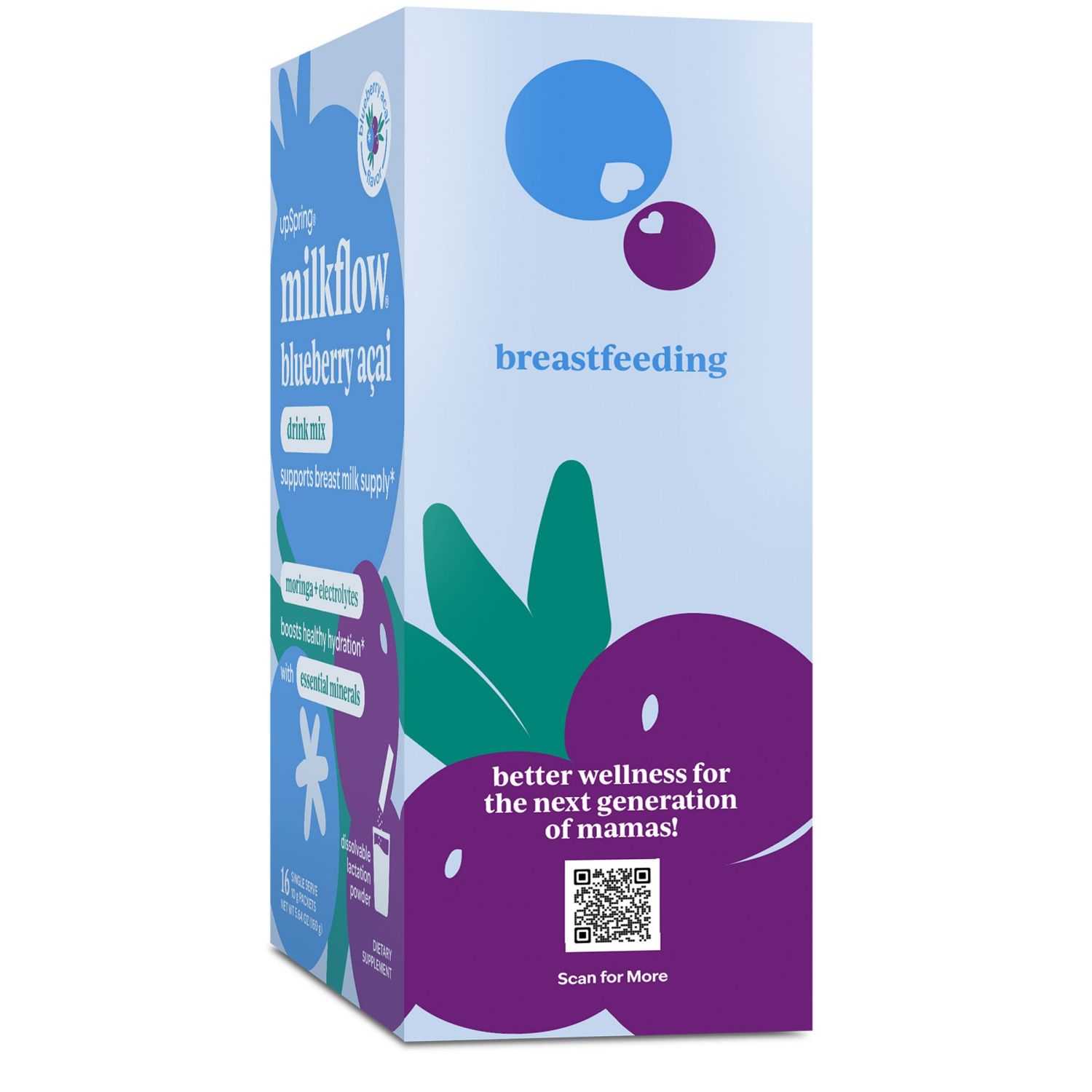 slide 2 of 4, Milkflow Blueberry Acai Flavor Drink Mix 16 - 10 g Single Serve Packets, 16 ct