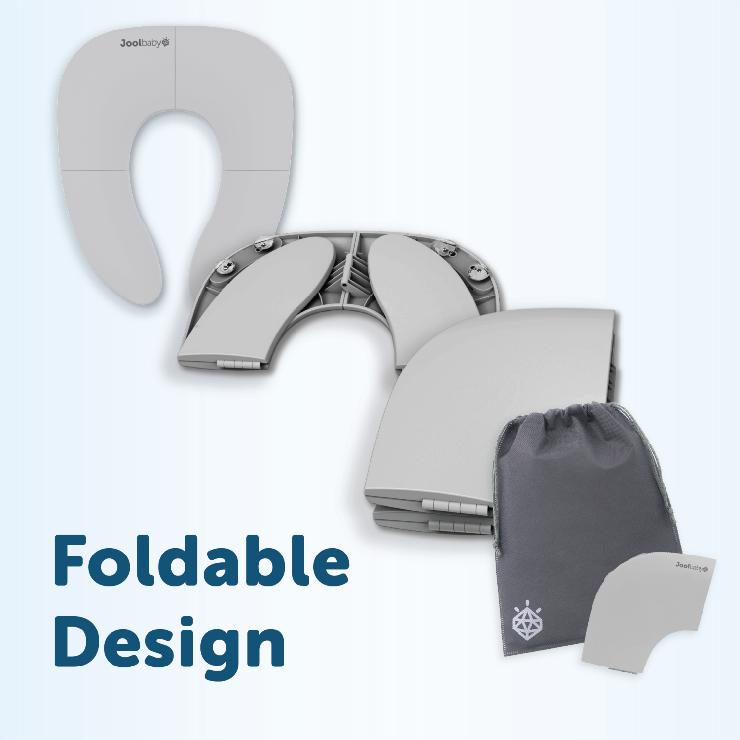 slide 3 of 4, JOOL BABY Products Folding Travel Potty Seat with Free Travel Bag - Gray, 1 ct
