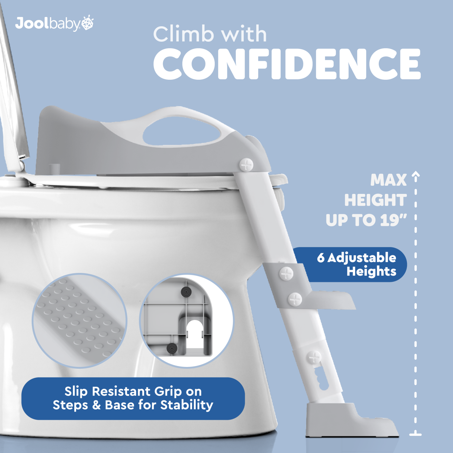 slide 8 of 8, Jool Baby Potty Ladder, Gray, 1 ct
