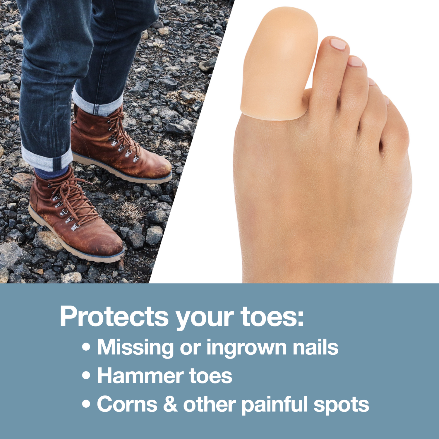 slide 3 of 5, ZenToes Beige Large Gel Toe Caps 2 Each, 2 ct