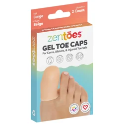 ZenToes Beige Large Gel Toe Caps 2 Each