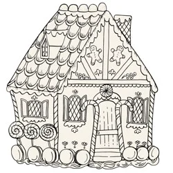Hester & Cook Die Cut Gingerbread House Coloring Placemat