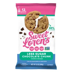 Sweet Loren's Less Sugar Chocolate Chunk Cookie Dough 12 oz