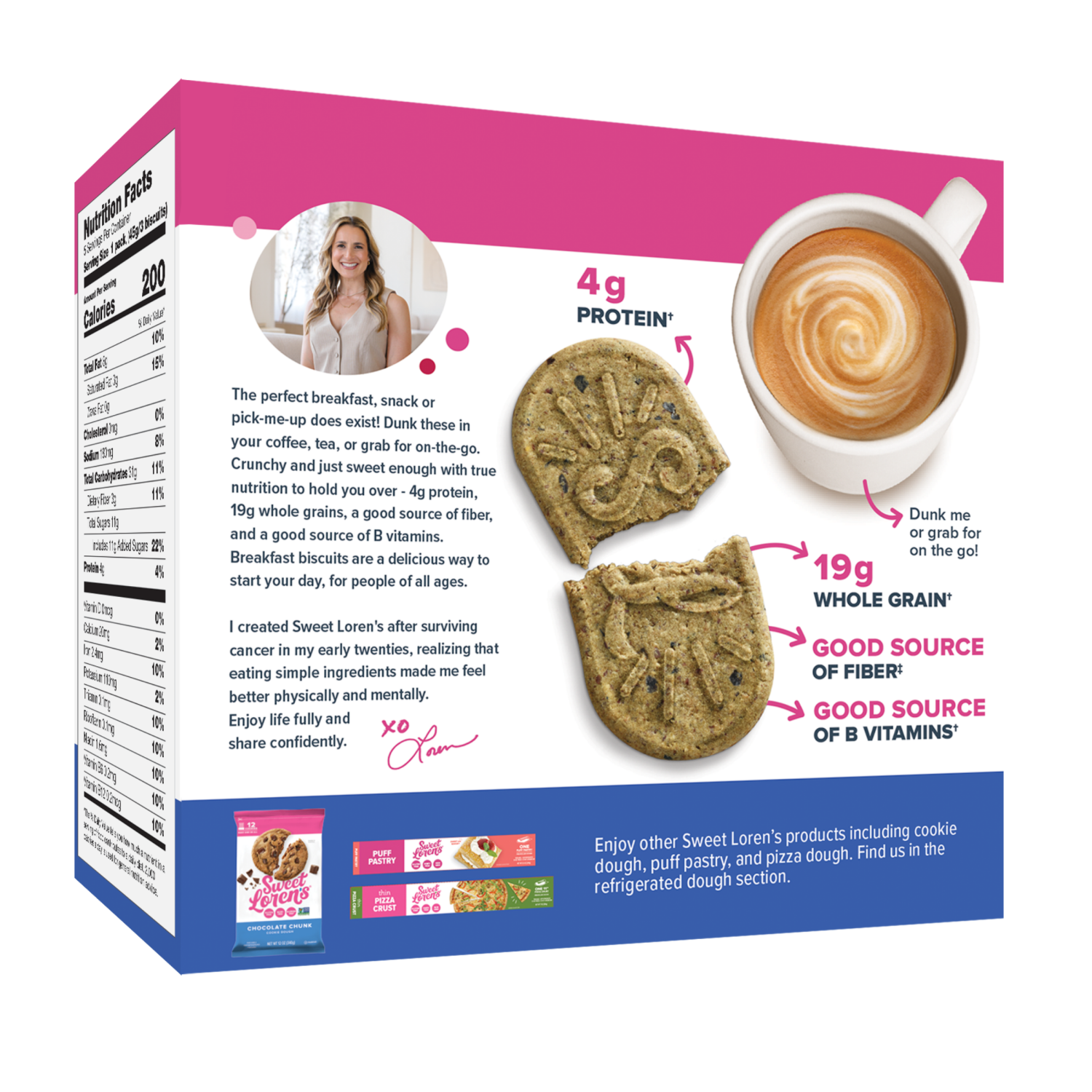 slide 2 of 4, Sweet Loren's Gluten Free Vegan Blueberry Breakfast Biscuits, 8oz, 5 ct