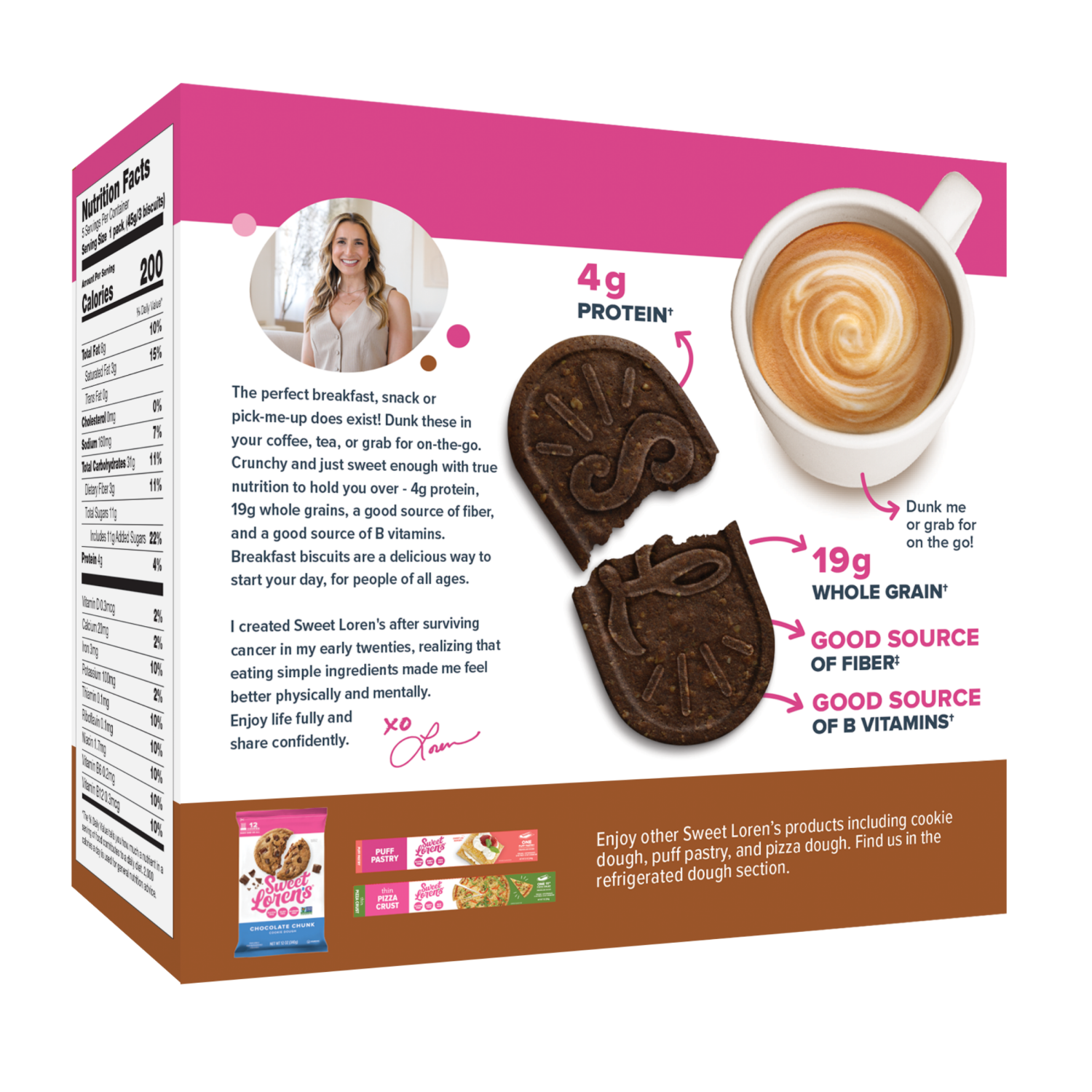 slide 2 of 4, Sweet Loren's Chocolate Breakfast Biscuits, 8oz, 5 ct