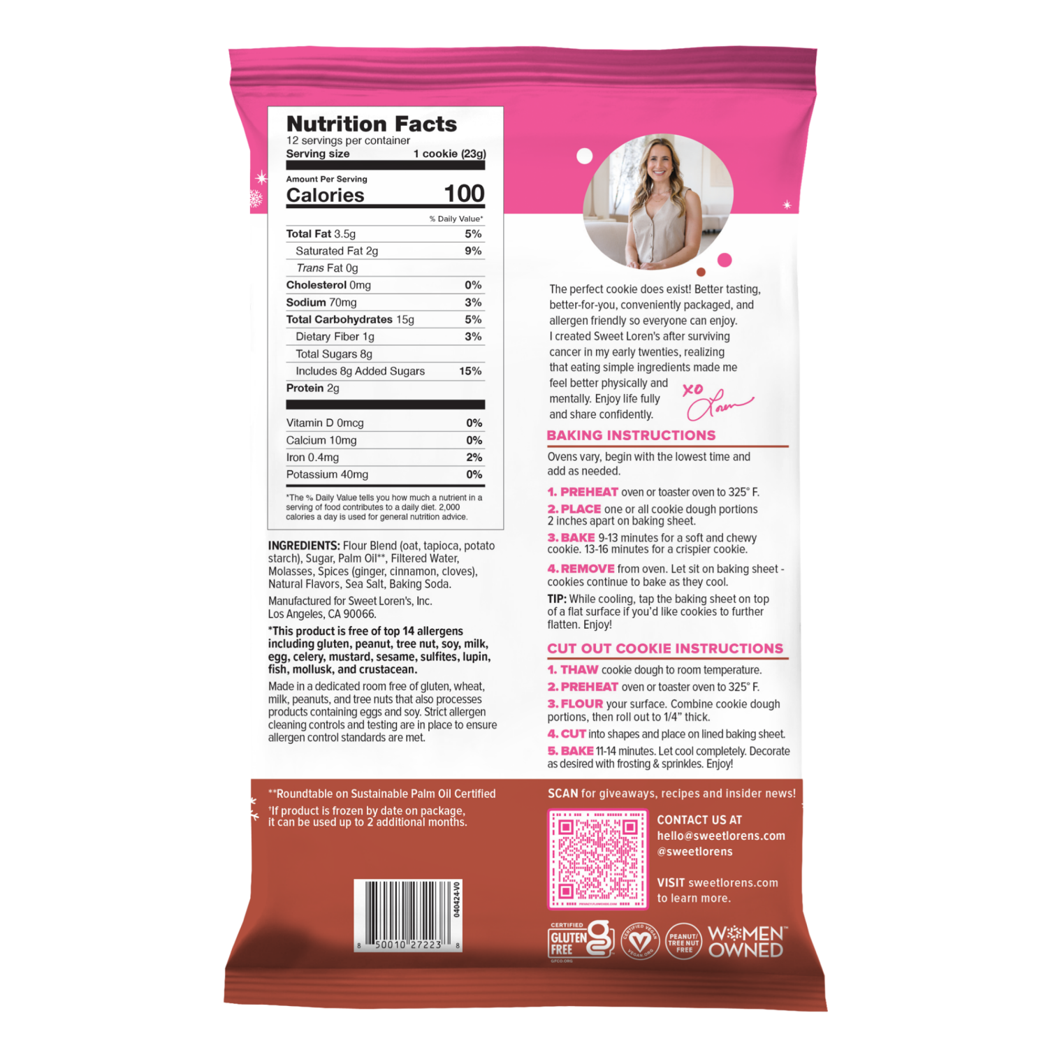 slide 2 of 2, Sweet Loren's Gingerbread Cookie Dough, 9.6oz, 12 ct