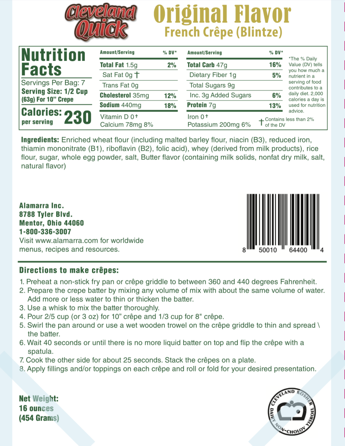 slide 2 of 2, Cleveland Quick Crepes Mix Original, 16 oz