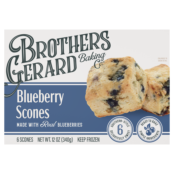 slide 1 of 1, Brothers Gerard Baking Co. Blueberry Southern-Style Scones, 12 oz