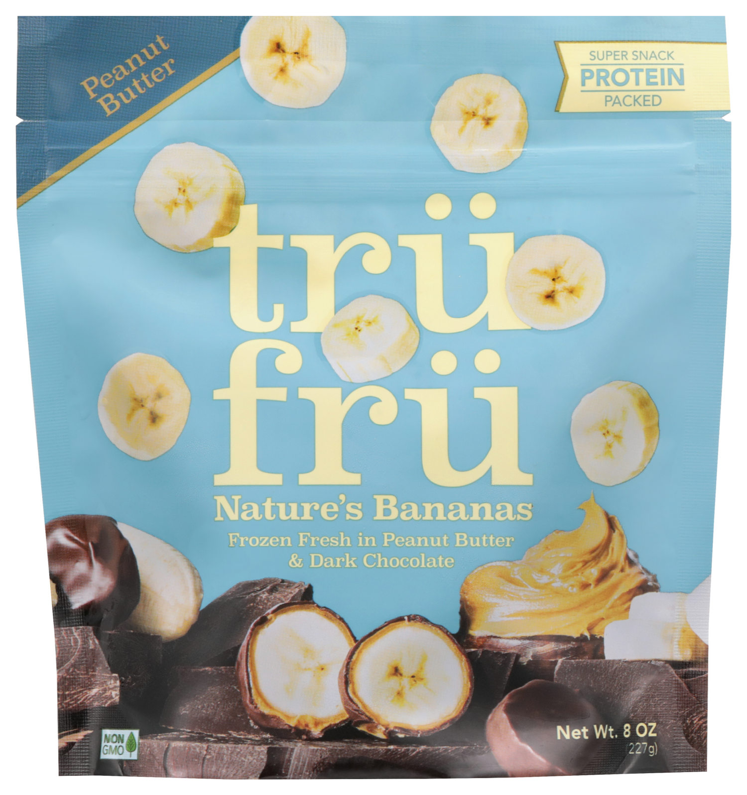 slide 1 of 2, Tru Fru Frozen Bananas in Dark Chocolate & Peanut Butter, 8oz, 8 oz