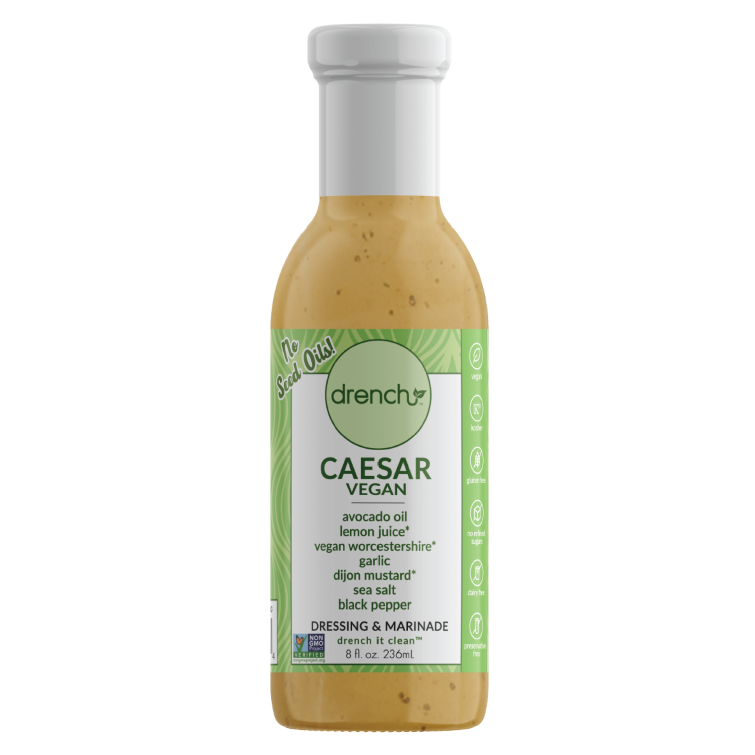 slide 1 of 1, Drench Vegan Caesar Dressing, 8 oz