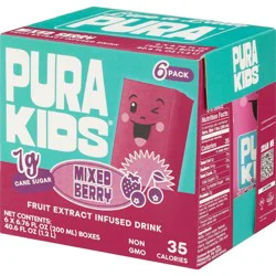 Pura Kids Infused Naturally Flavored Drink 6 pk Boxes - Mixed Berry