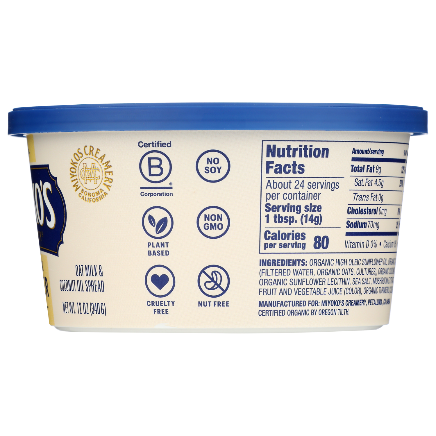 slide 2 of 4, Miyoko's Creamery Oat Milk Salted Butter 12 oz, 12 oz