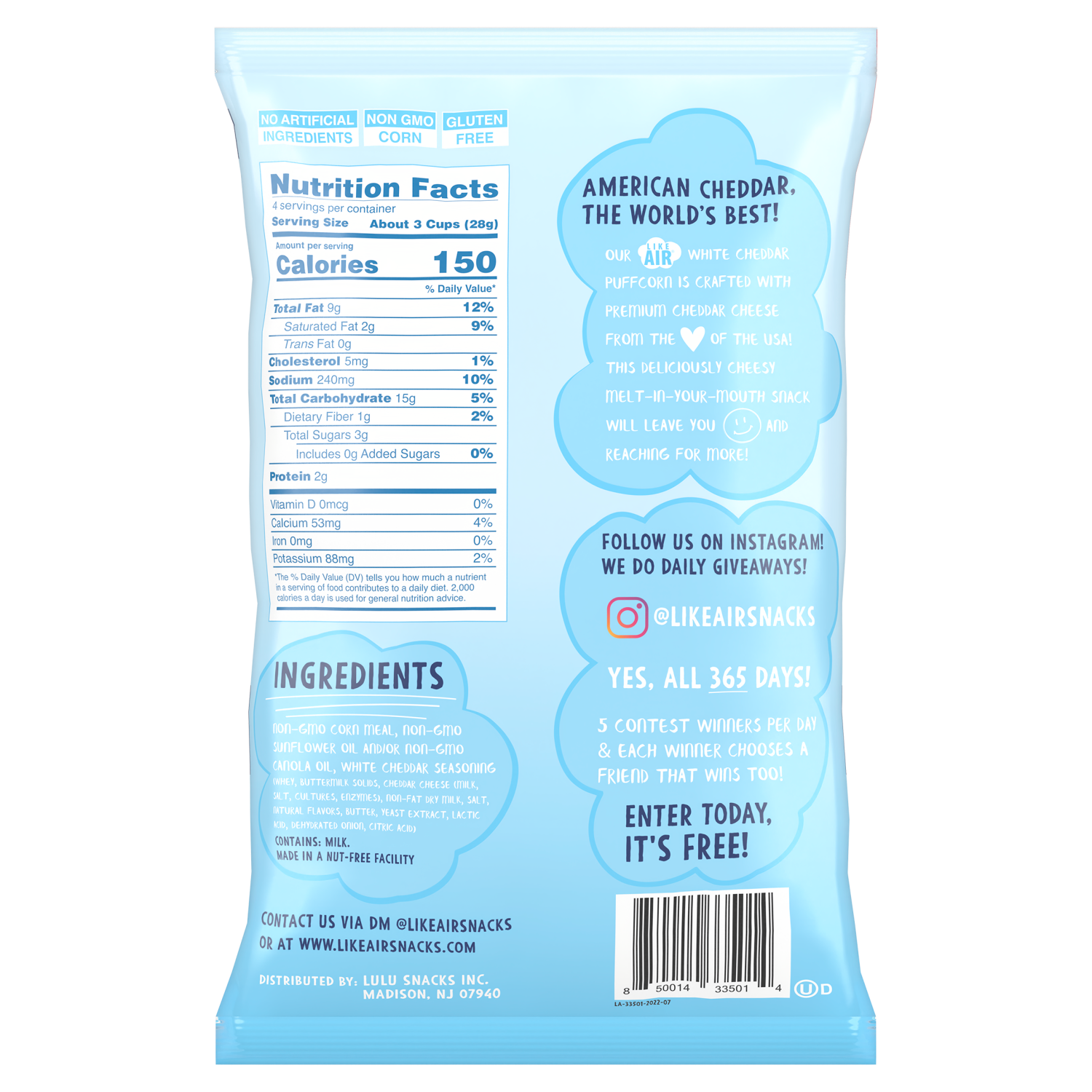 slide 2 of 2, Like Air White Cheddar Puffcorn 4 oz, 4 oz