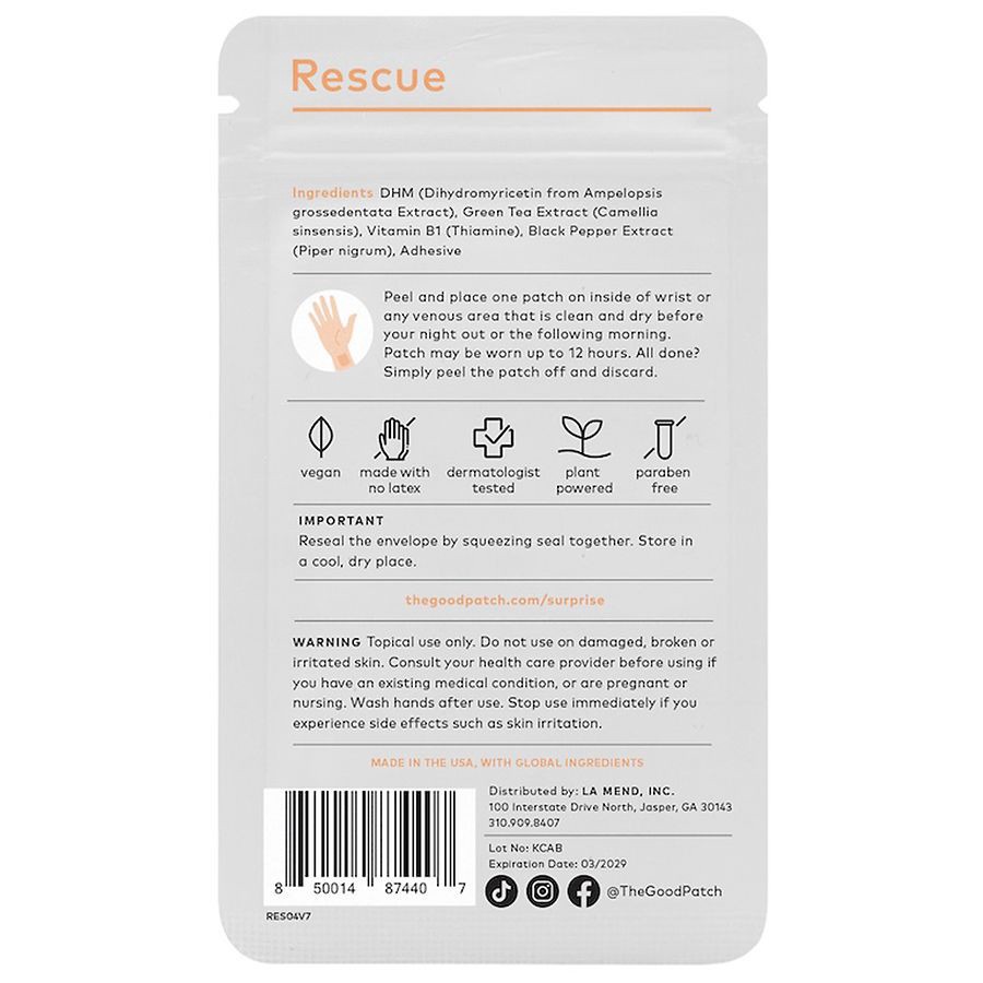 slide 3 of 5, The Good Patch Rescue Patches 4 ea, 4 ct