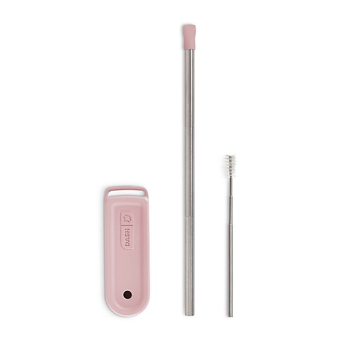 slide 1 of 5, Dash Collapsible Magnetic Super Straw with Case - Rose, 1 ct